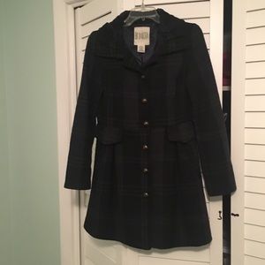 Blue plaid Peacoat Sz S